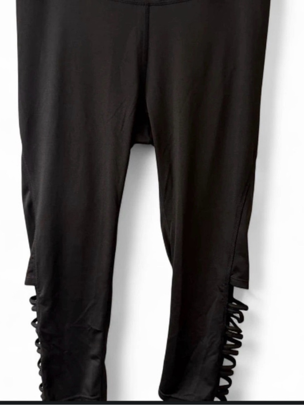 Zone Pro Black Capri Leggings with Side Lace Trim
